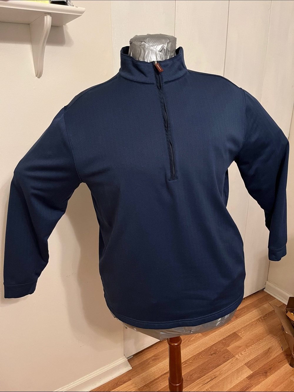 Walter Hagen Navy Blue Pullover Quarter-Zip Jacket